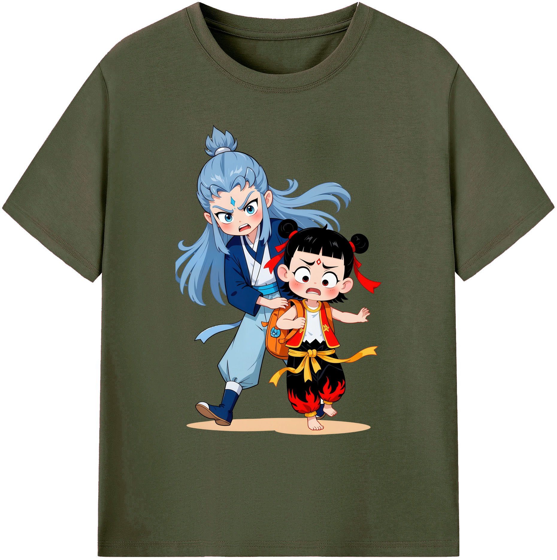 （画像用） Ne Zha 2 ナタ 魔童の大暴れ 綿100％ メンズ半袖Tシャツ｜肌触りやわらか＆通気性